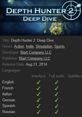 Depth Hunter 2: Deep Dive Steam - Click Image to Close